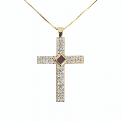 Gemstone Cross Necklace