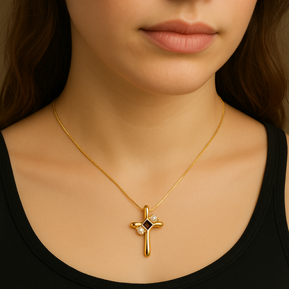 Gleaming Devotion Cross Necklace
