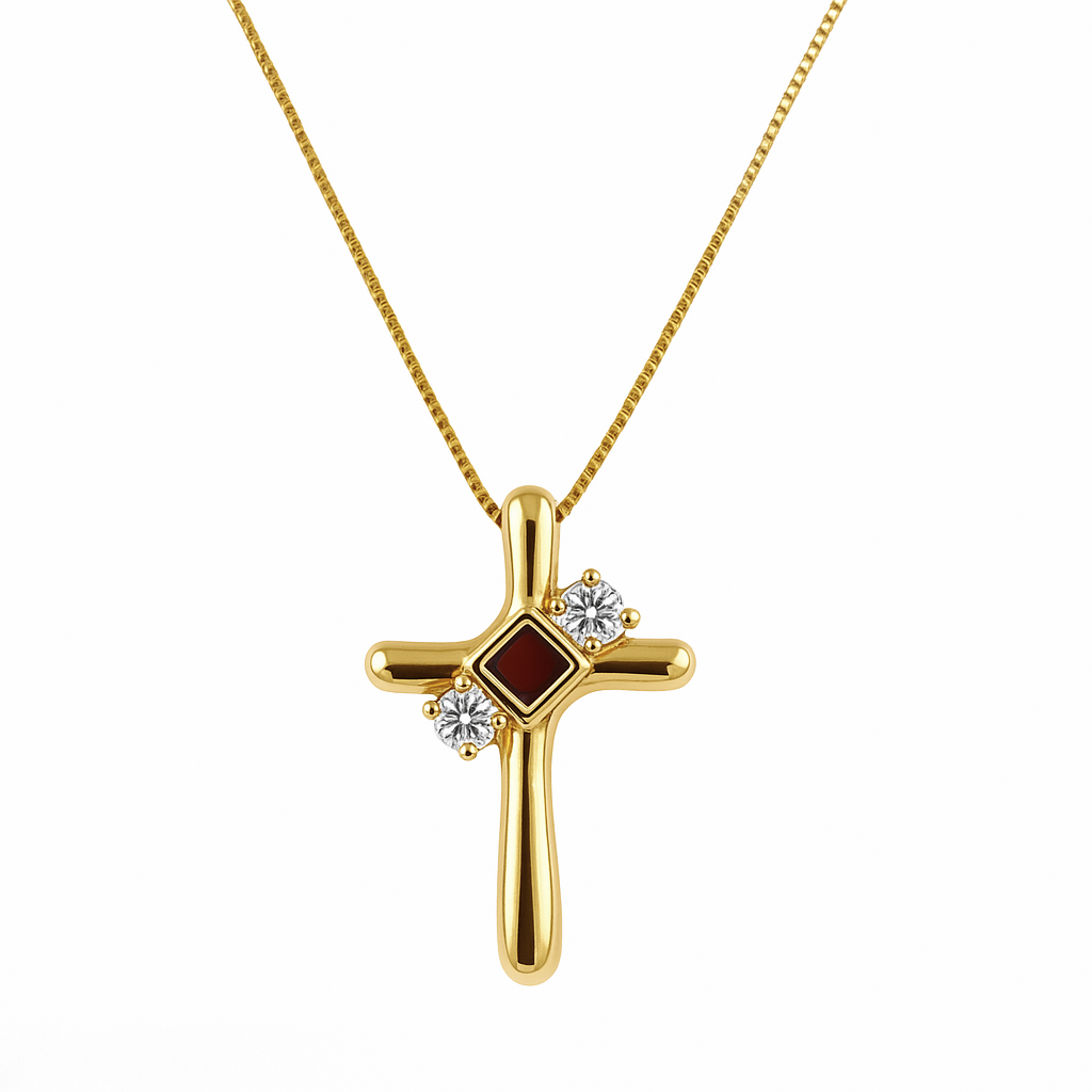 Gleaming Devotion Cross Necklace