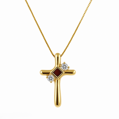 Gleaming Devotion Cross Necklace