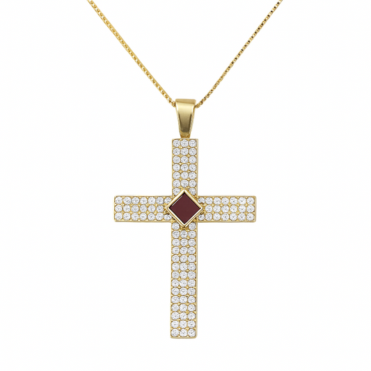 Gemstone Cross Necklace