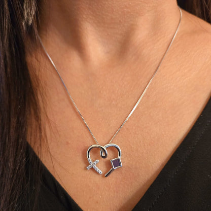 Heart Cross Necklace