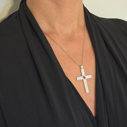 Gemstone Cross  Gold with Diamond 1.1 carat (Color: G, Clarity: VS)