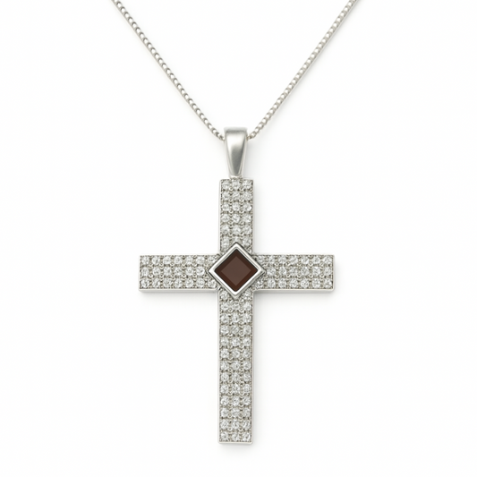 Gemstone Cross Necklace