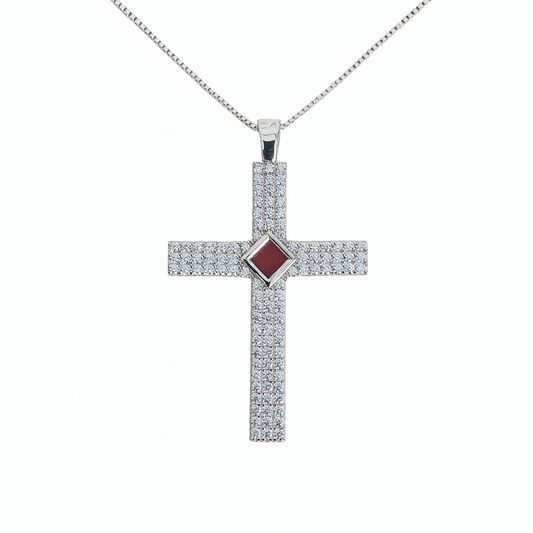 Gemstone Cross Necklace