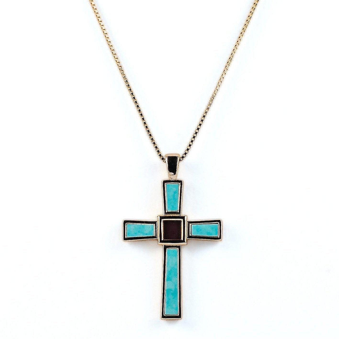 Holy World Larimar Cross Necklace