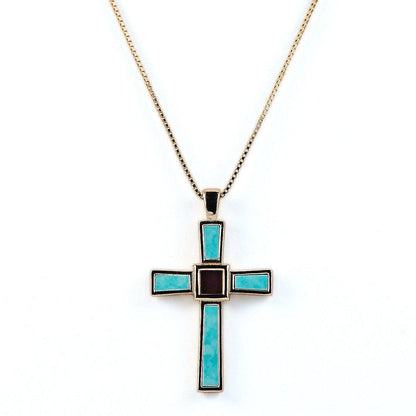 Holy World Larimar Cross Necklace