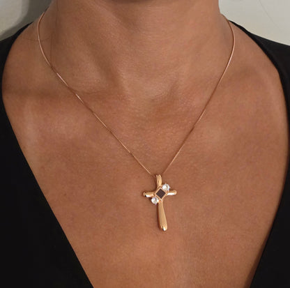 Gleaming Devotion Cross Necklace