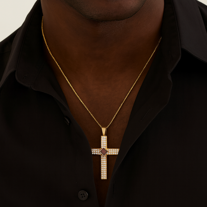 Gemstone Cross Necklace